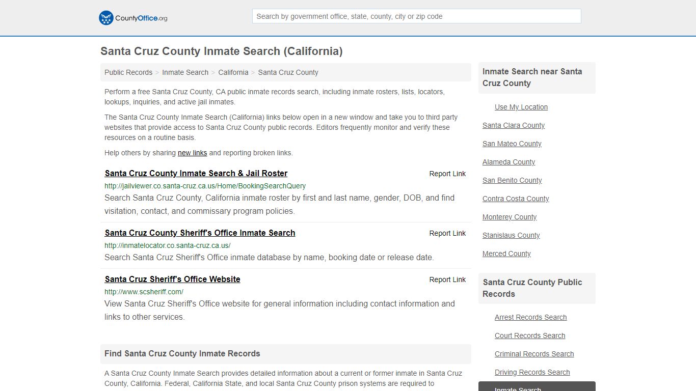 Inmate Search - Santa Cruz County, CA (Inmate Rosters ...